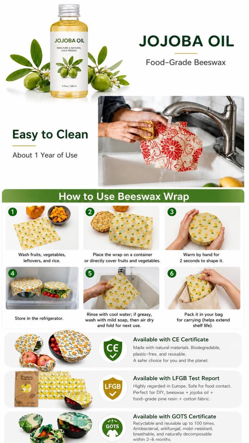 9 stuks bijenwas voedselverpak - Beeswax Food Cover recensie en prijs