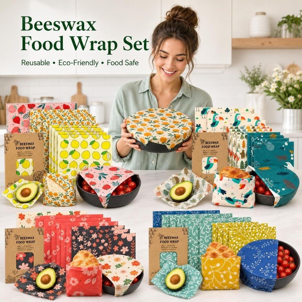9 stuks wasbare bijenwas voeds - Beeswax Food Cover recensie en prijs