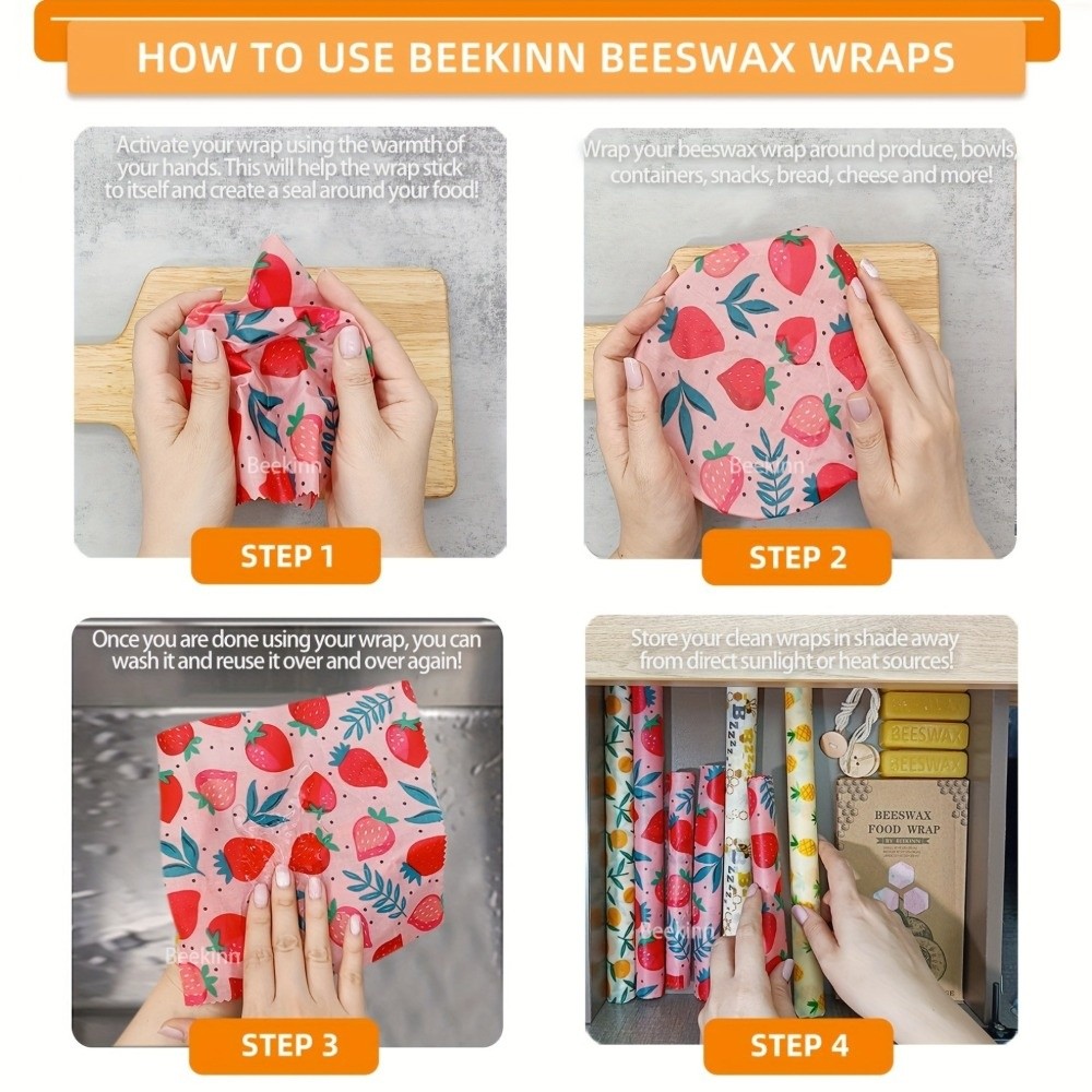 9 stuks wasbare bijenwas voeds - Beeswax Food Cover recensie en prijs